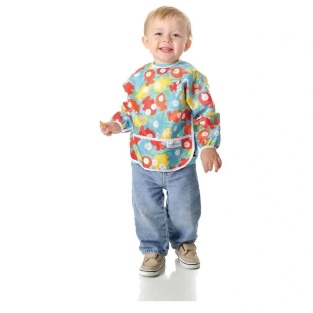 Bankins Dinosaurs SUV 14 Long Sleeve Soft and Lightweight, Bib for Meals, 6-24M